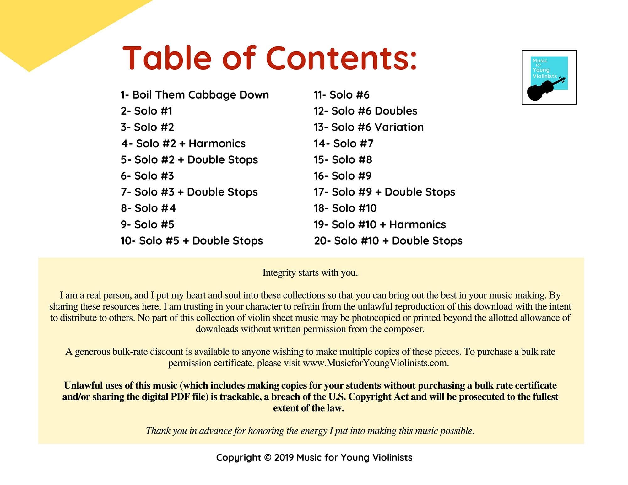 10 Boil Them Cabbage Down Solos for Beg. Violin - Image 4