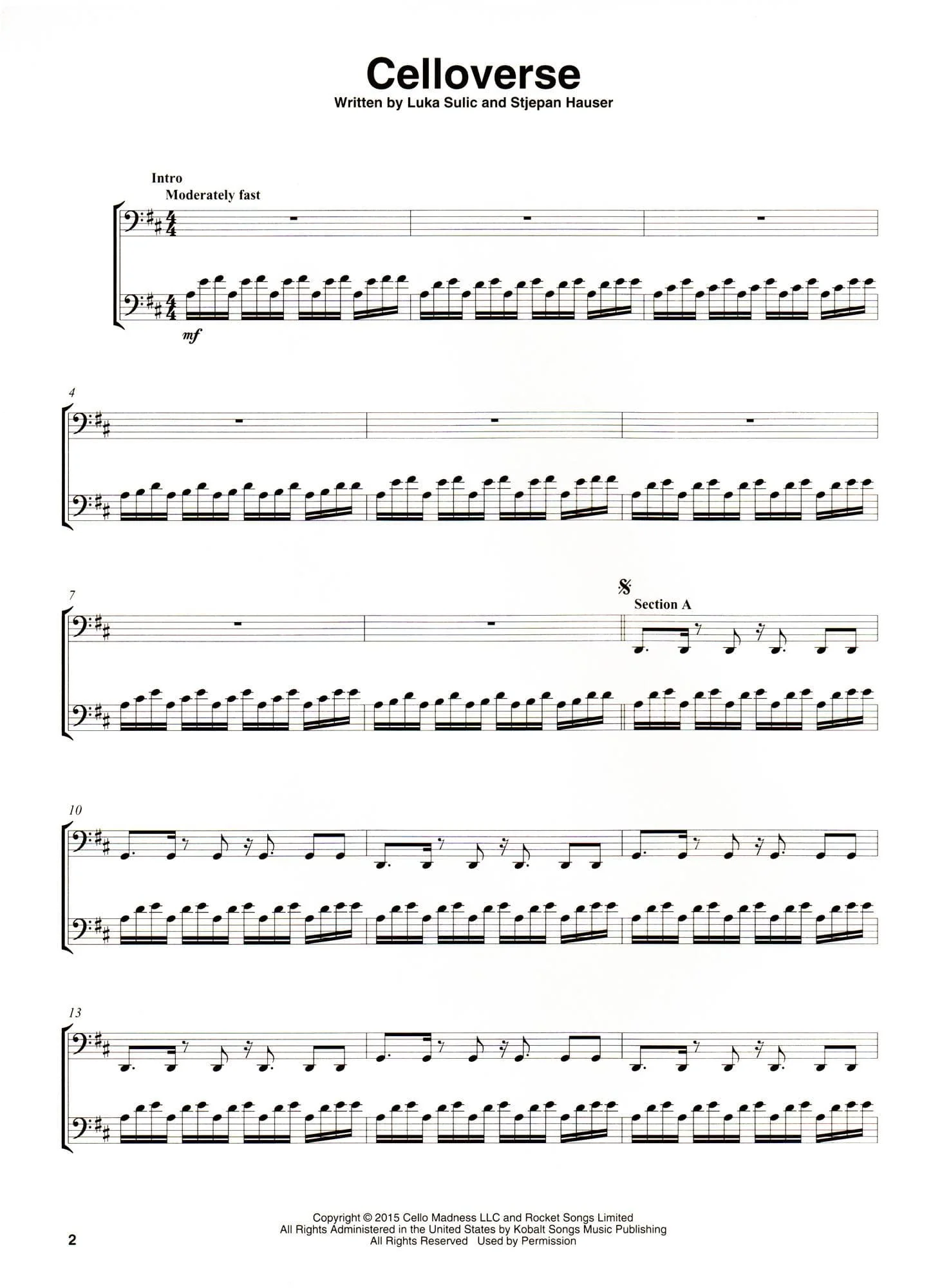 2 Cellos - Sheet Music Collection - from Celloverse, In2ition, and Score - for Cello Duet - Hal Leonard Publications - Image 3