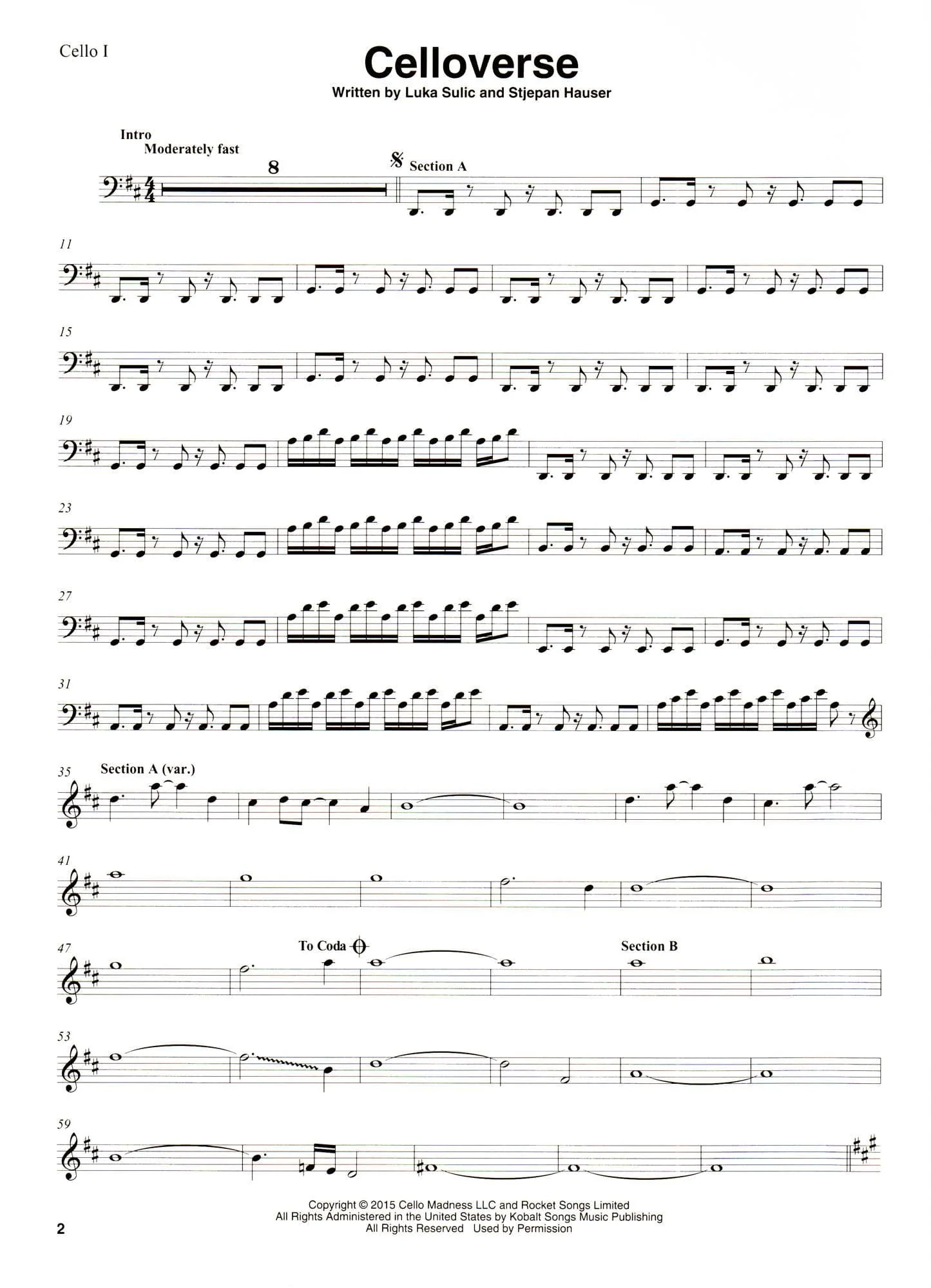 2 Cellos - Sheet Music Collection - from Celloverse, In2ition, and Score - for Cello Duet - Hal Leonard Publications - Image 4