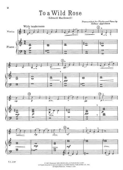20 Progressive Solos for String Instruments – Piano Accompaniment - arranged by Samuel Applebaum - Alfred Publication - Image 3