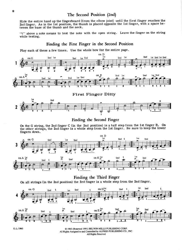 Applebaum, Samuel -2nd and 4th Position String Builder for Violin - Belwin/Mills Publication - Image 2