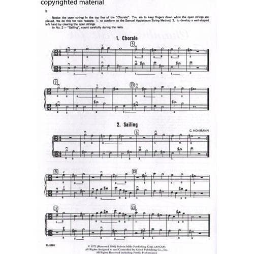 Applebaum, Samuel - Chamber Music For Two String Instruments - Book 1 for Viola - Belwin/Mills Publication - Image 2