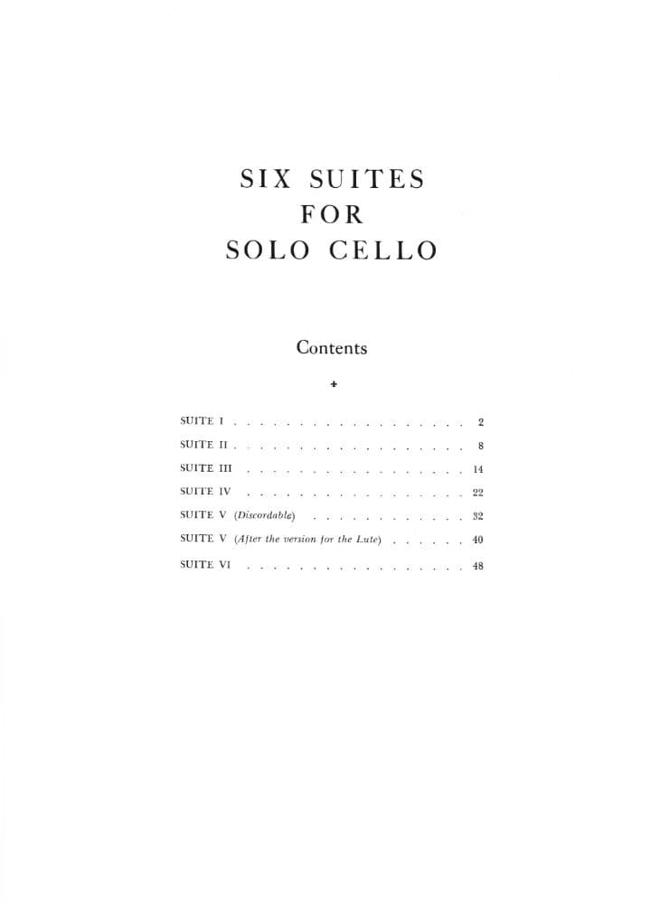 Bach, JS - 6 Cello Suites BWV 1007 for Cello - Arranged by Markevitch - Theodore Presser Publication - Image 2