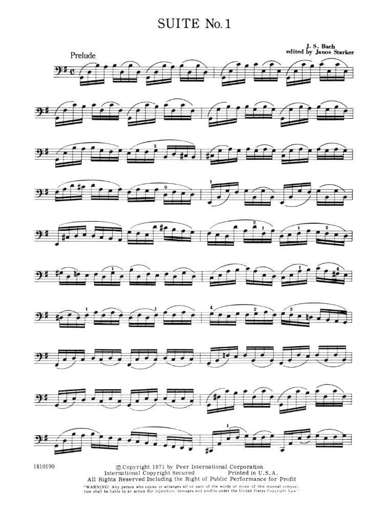 Bach, JS - 6 Cello Suites, BWV 1007-1012 - Edited by Janos Starker - Peer Edition - Image 2