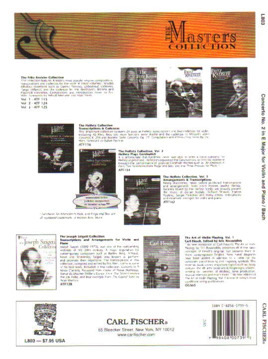 Bach, JS - Violin Concerto No 2 in E Major, BWV 1042 - Violin and Piano - edited by Spiering - Carl Fischer - Image 3