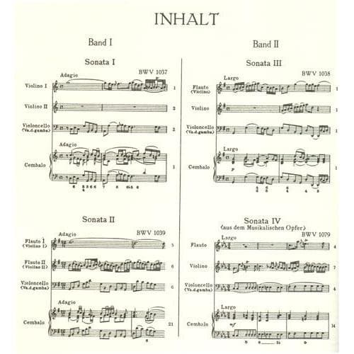Bach, JS - Trio Sonatas, Volume 1: BWV 1037, 1039 - Two Violins and Piano - edited by Ludwig Landshoff - Edition Peters - Image 2