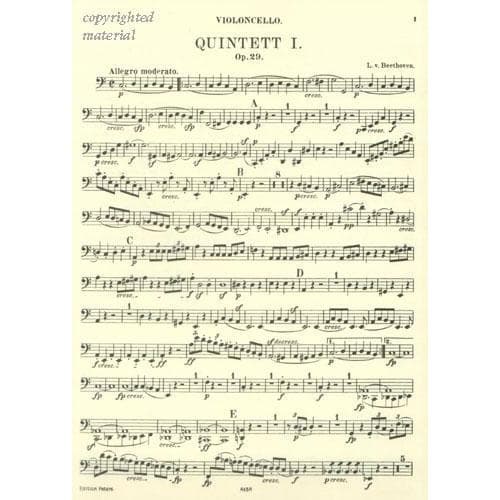 Beethoven, Ludwig - 4 Quintets Op 4, 29, 104, 137 for Two Violins, Two Violas and Cello - Peters Edition - Image 5
