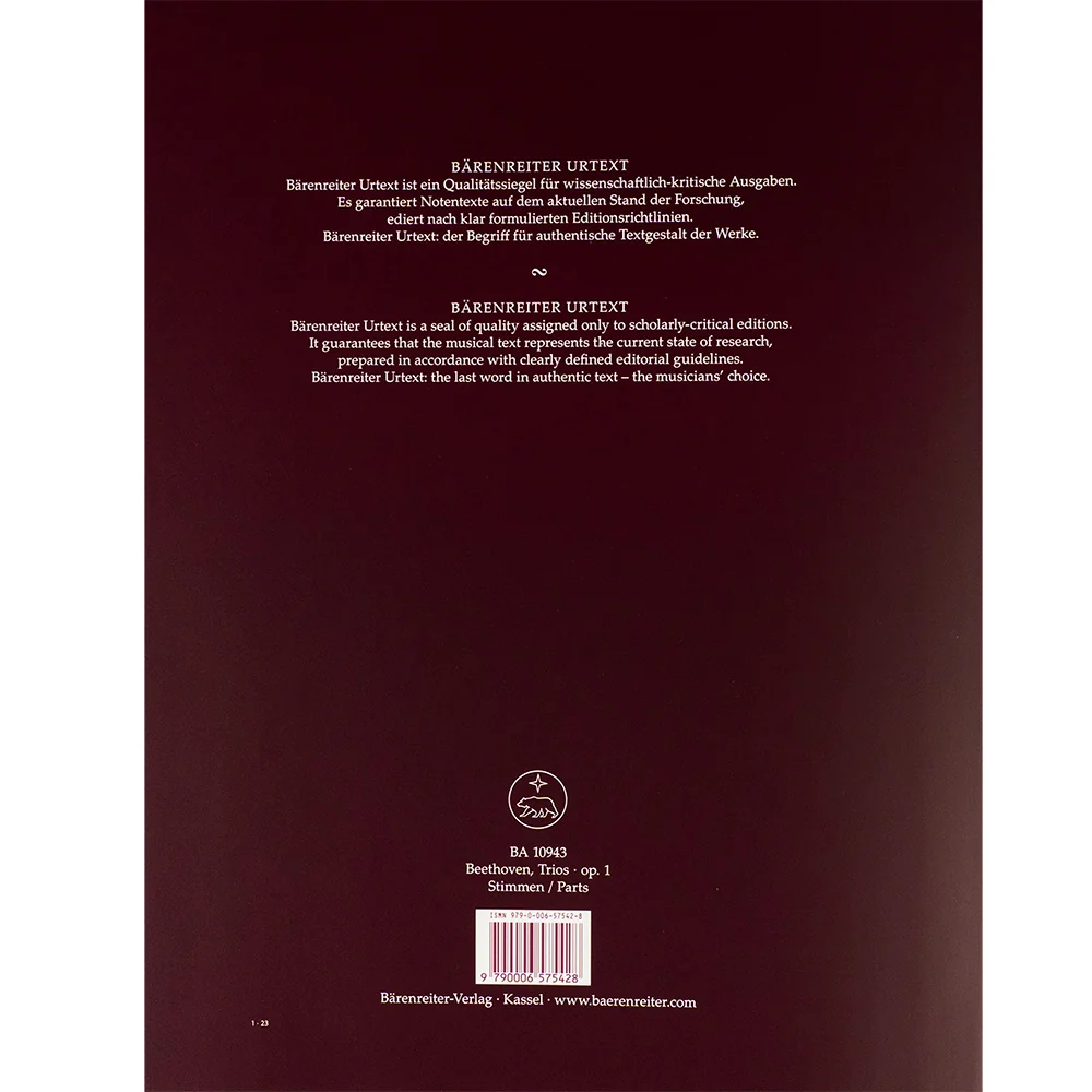 Beethoven, Ludwig van - Trios for Pianoforte, Violin and Violoncello op. 1 - Image 5