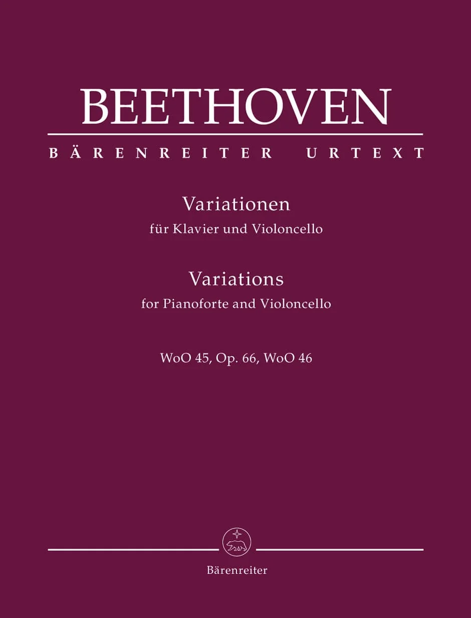 Beethoven, Ludwig van - Variations WoO 45, Op 66, WoO 46 - for Cello and Piano - edited by Jonathan Del Mar - Bärenreiter
