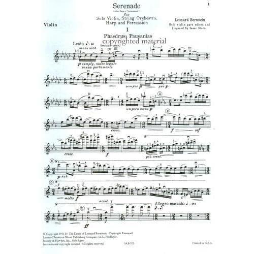 Bernstein, Leonard - Serenade (after Plato's "Symposium") for Violin and Piano - Edited by Stern - Boosey & Hawkes Edition - Image 3