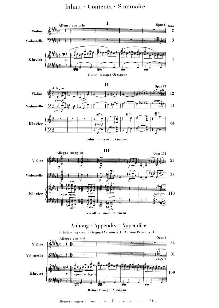 Brahms, Johannes - Piano Trios for Violin, Cello and Piano - Henle Verlag URTEXT Edition - Image 2