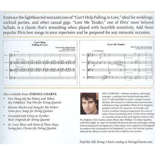 Can't Help Falling in Love / Love Me Tender - String Quartet - Score and Parts - arranged by Eric Gorfain - String Letter Publishing - Image 3