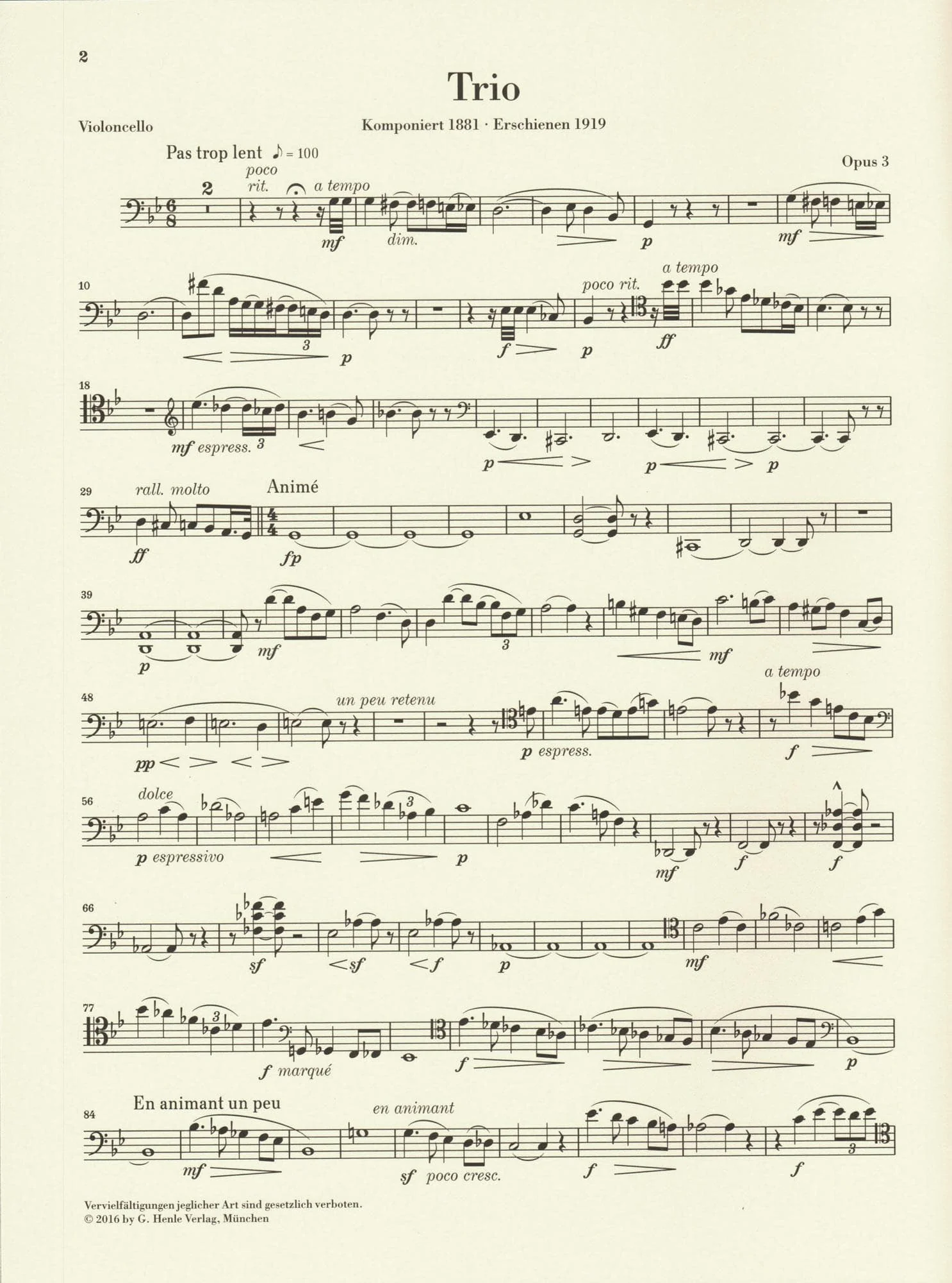 Chausson, Ernest - Piano Trio in G minor, Opus 3 - for Violin, Cello, and Piano - Edited by Peter Jost and Klaus Schilde - G Henle URTEXT - Image 10