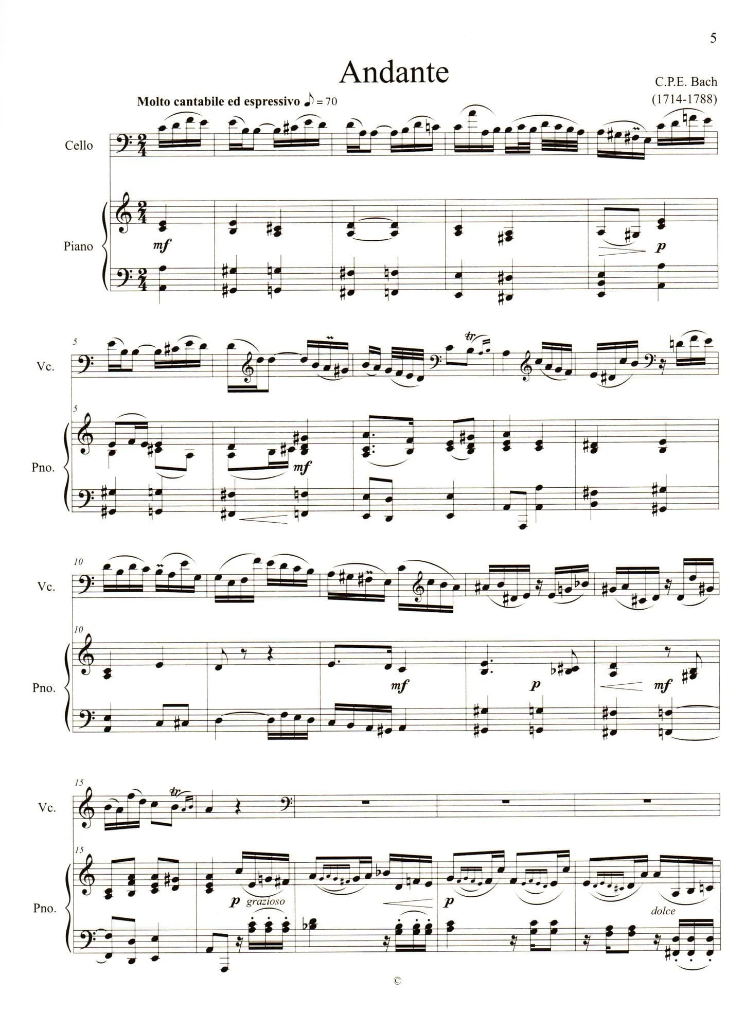 Solos for Young Cellists: Volume 7 - for Cello and Piano - by Carey Cheney - Image 5