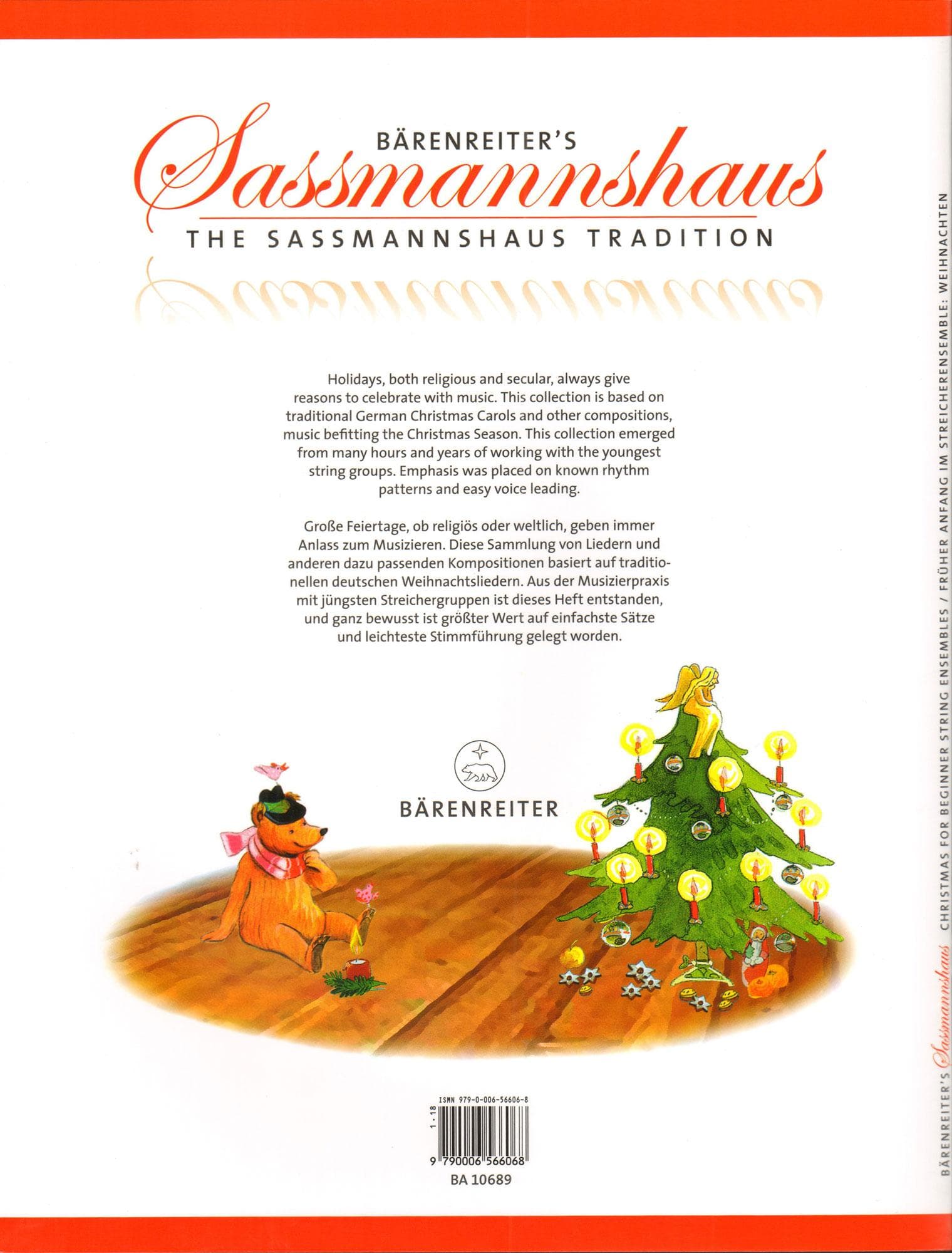 Sassmannshaus - Christmas for Beginner String Ensembles - String Quartet (Score Only) - Barereiter - Image 4
