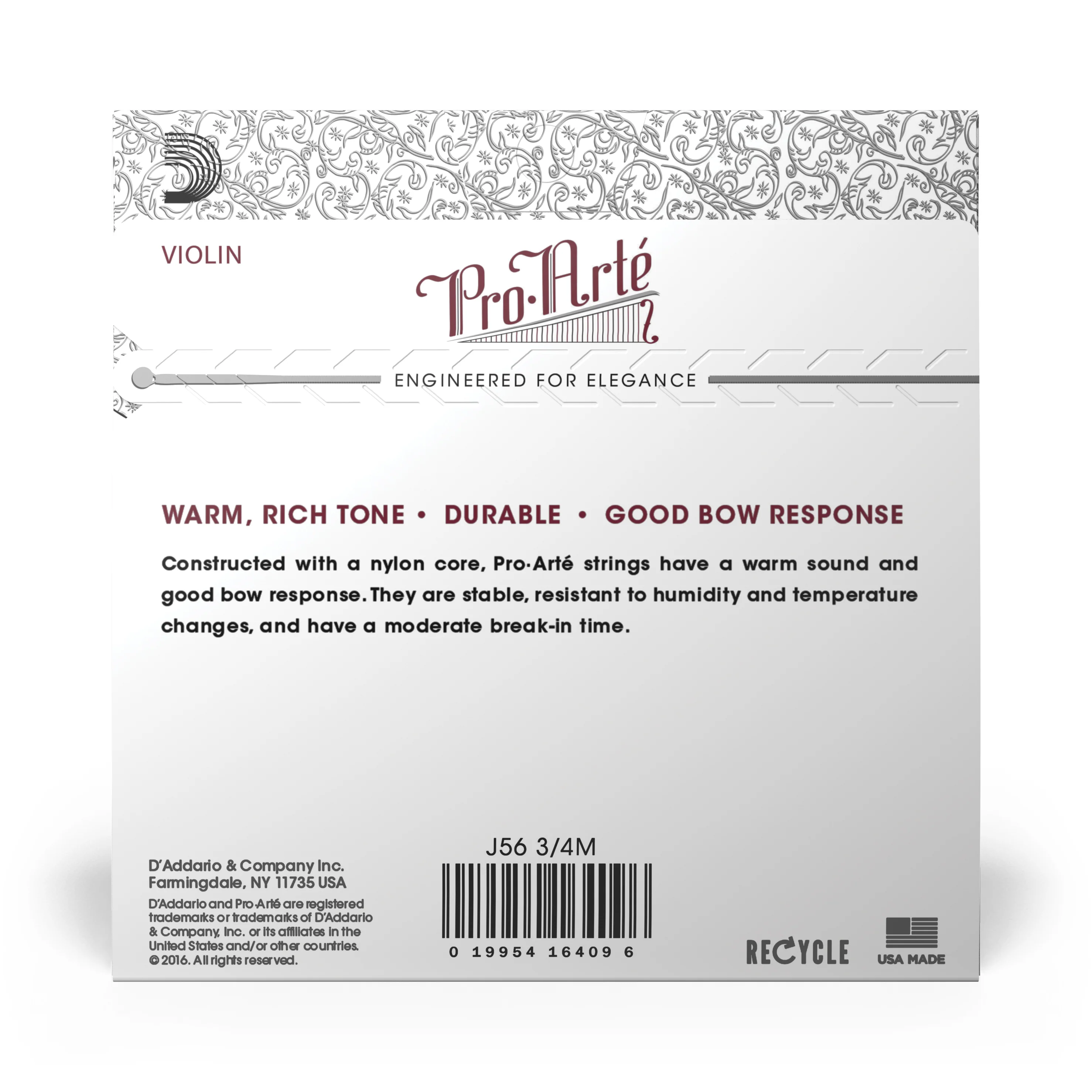 D'Addario Pro-Arte Violin String Set, 3/4 Scale, Medium Tension - Image 2