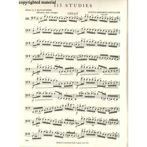 Dotzauer, J Friedrich - 113 Studies for Solo Cello, Volume 2 (Nos 35-62) - edited by Johannes Klingenberg - International Edition - Image 3