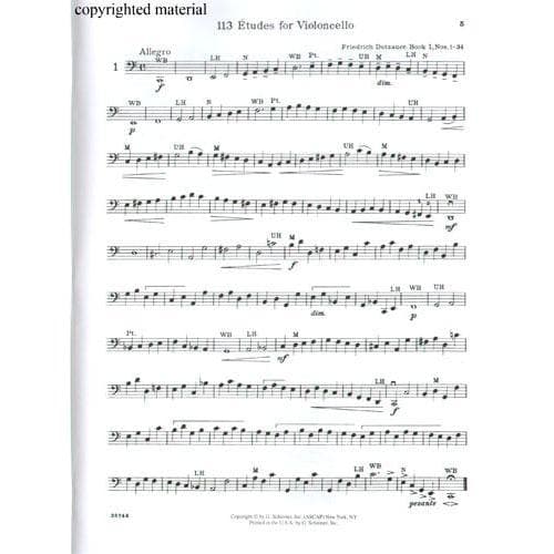 Dotzauer, J Friedrich - Exercises for Violoncello, Book 1 (Nos 1-34) - Cello solo - edited by Johannes Klingenberg - Schirmer Edition - Image 3