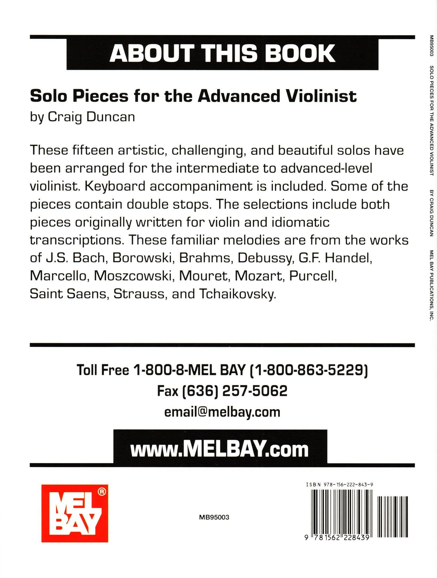 Solo Pieces For The Advanced Violinist - for Violin and Piano - arranged by Craig Duncan - Mel Bay Publications - Image 5