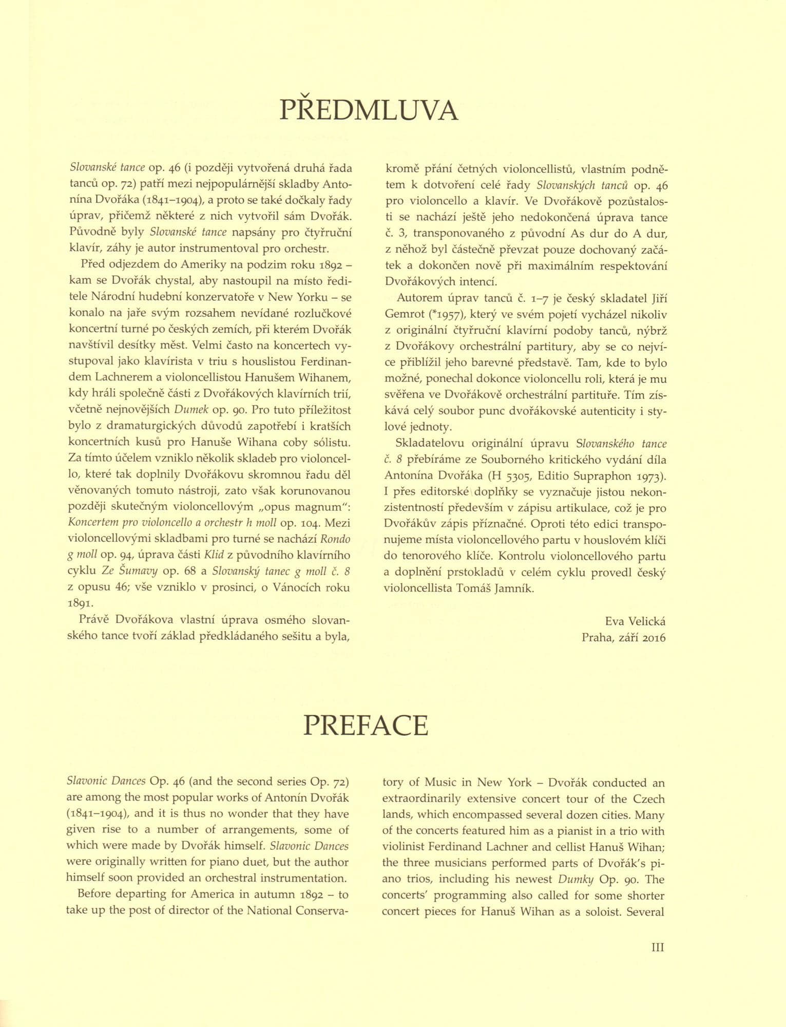 Dvorak, Antonin - Slavonic Dances, Op. 46 - arranged by J. Gemrot - for Cello and Piano - Barenreiter - Image 4