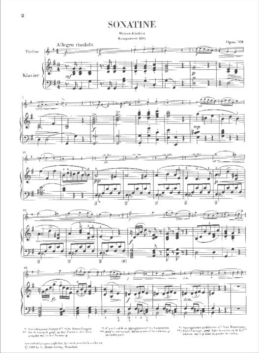 Dvorák, Antonín - Sonatina in G Major, Op 100 - Violin and Piano - edited by Kurt Guntner - G Henle Verlag URTEXT Edition - Image 2