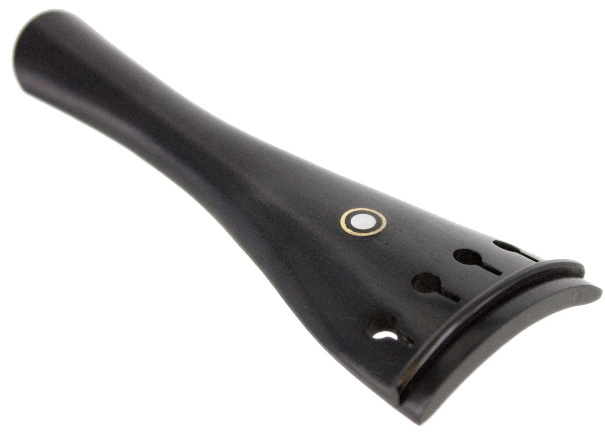 Ebony Violin Tailpiece - Gold Ring - Pearl Inlay - Image 6