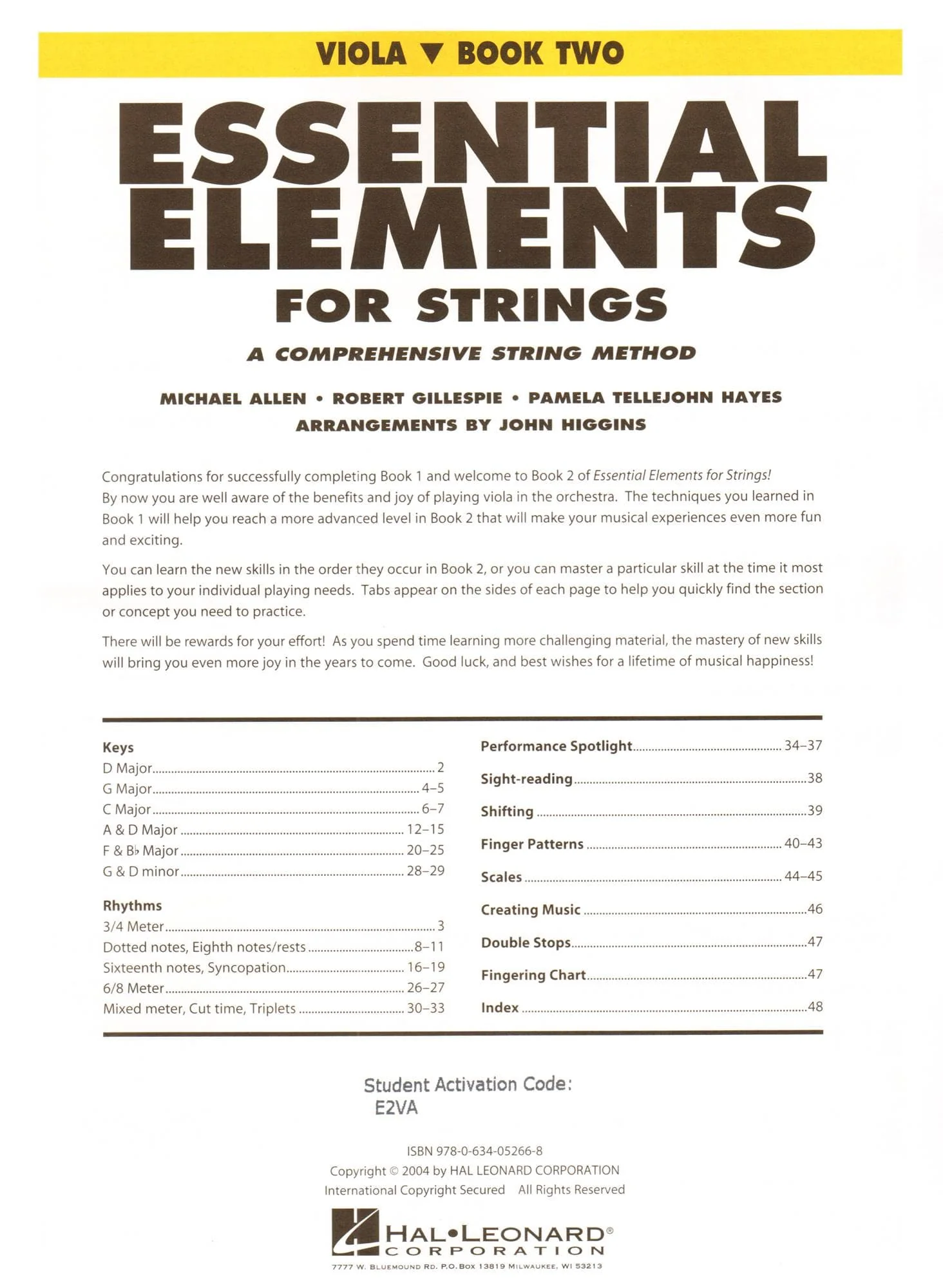 Essential Elements Interactive (formerly 2000) for Strings - Viola Book 2 - by Allen/Gillespie/Hayes - Hal Leonard Publication - Image 2