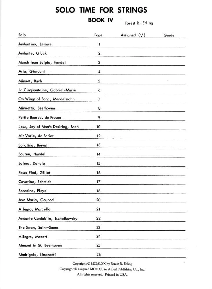 Etling, Forest - Solo Time For Strings, Book 4 - Double Bass - Alfred Music Publishing - Image 2