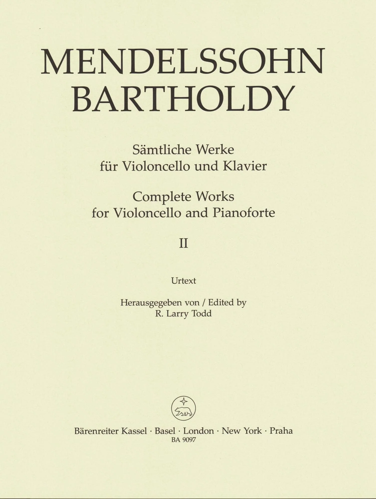 Mendelssohn, Felix - Complete Works, Volume 2 - Op. 17, Op. 109, Assai Tranquillo, Variationen - for Cello and Piano - Barenreiter URTEXT - Image 2