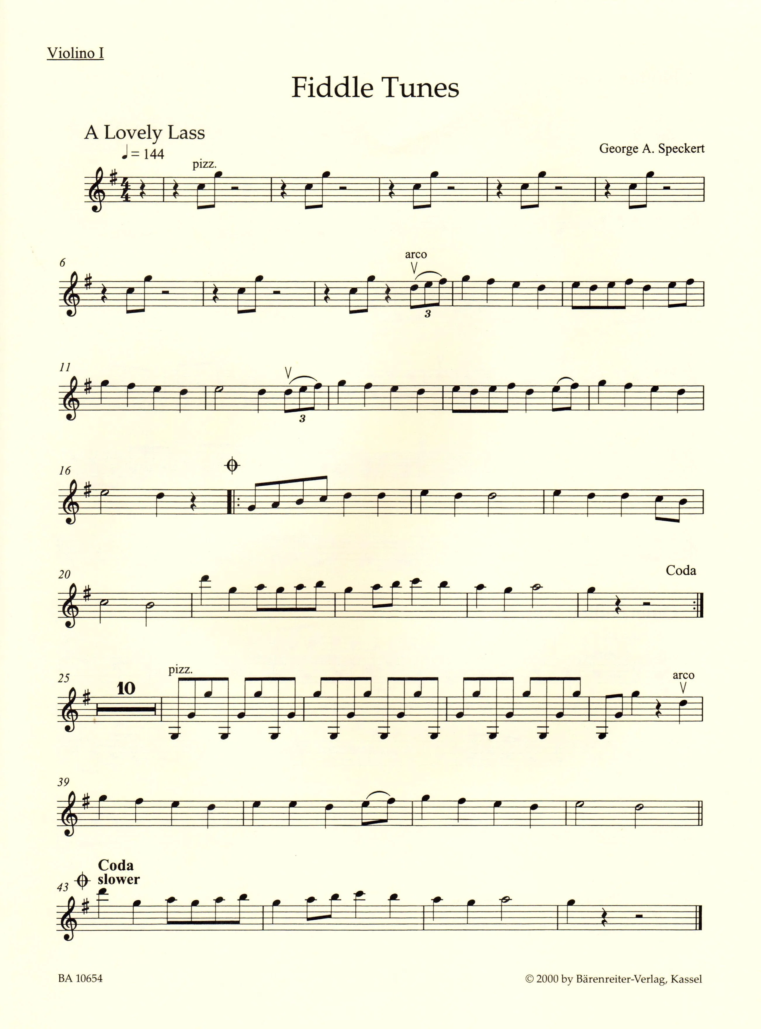Fiddle Tunes: Irish Music for Strings - Two Violins, Viola (3rd Violin), and Cello (Bass) - arranged by Georg Speckert - Bärenreiter Verlag - Image 4