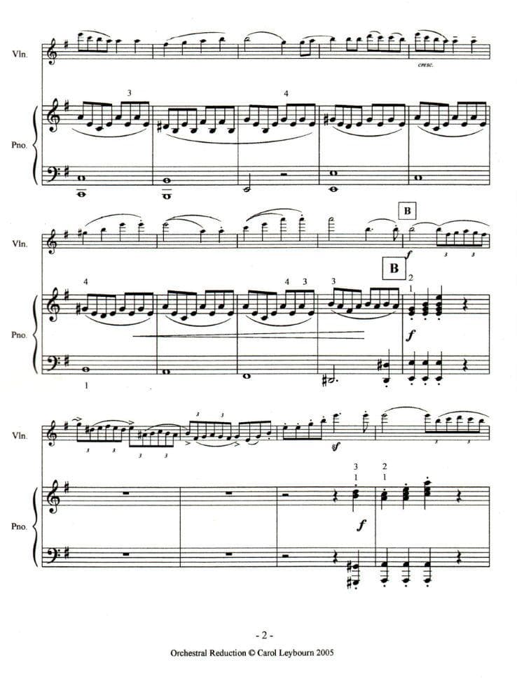 Mendelssohn, Felix - Violin Concerto in e minor, Op 64 - PIANO ACCOMPANIMENT ONLY - arranged by Carol Leybourn - Frustrated Accompanist Edition - Image 3
