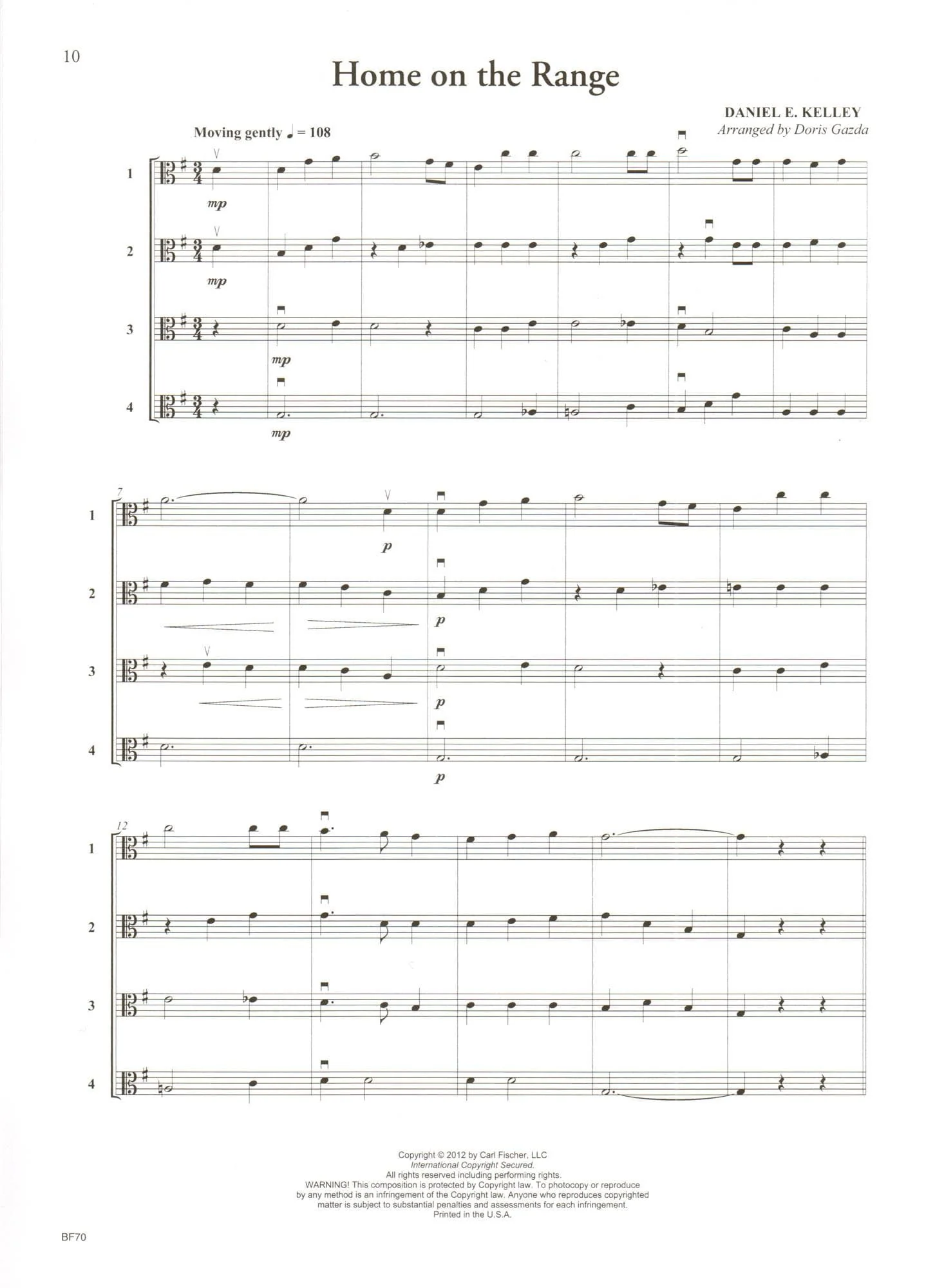 Progressive Quartets for Viola - 26 Quartet for Any Combination of Stringed Instruments - Arranged by Doris Gazda - Carl Fischer Publication - Image 3