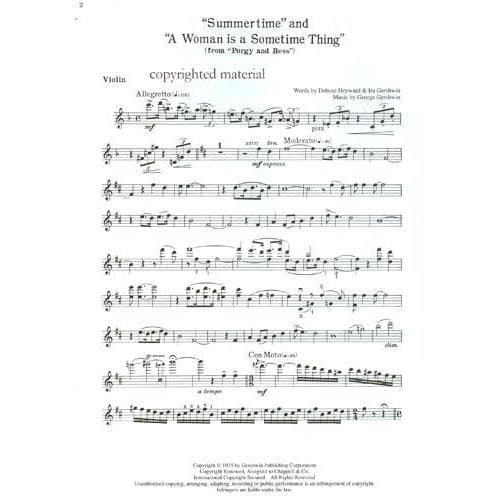 Gershwin, George - Selections from Porgy and Bess - Violin and Piano - transcribed by Jascha Heifetz - Hal Leonard Corp - Image 3