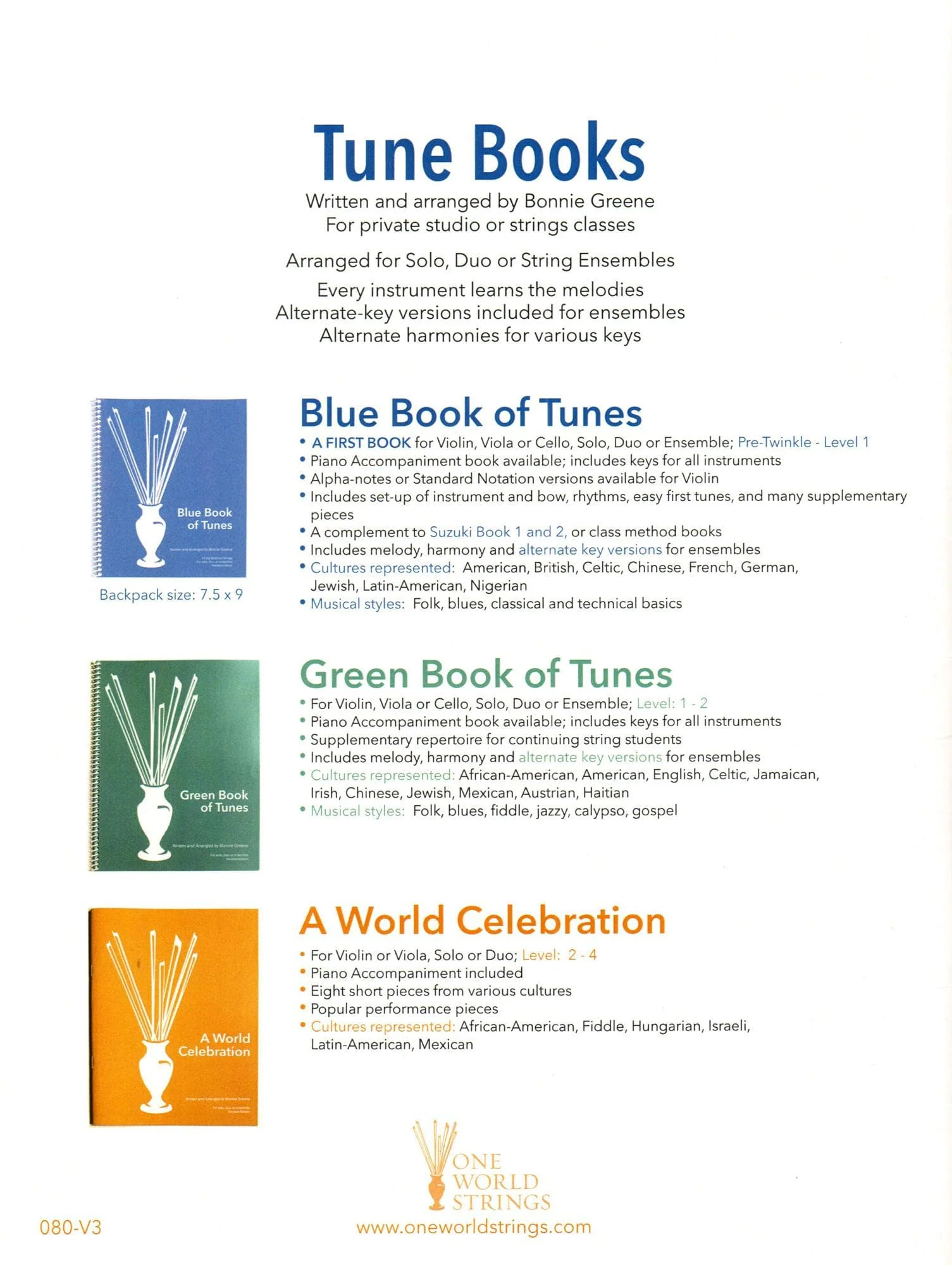 Greene, Bonnie - A World Celebration - Two Violins and Piano - One World Strings Edition - Image 4