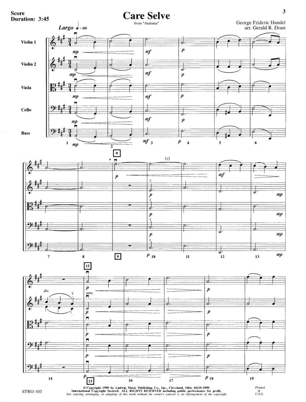 Handel-Care Selve (from Atalanta, HWV 35) /Doan - Image 2