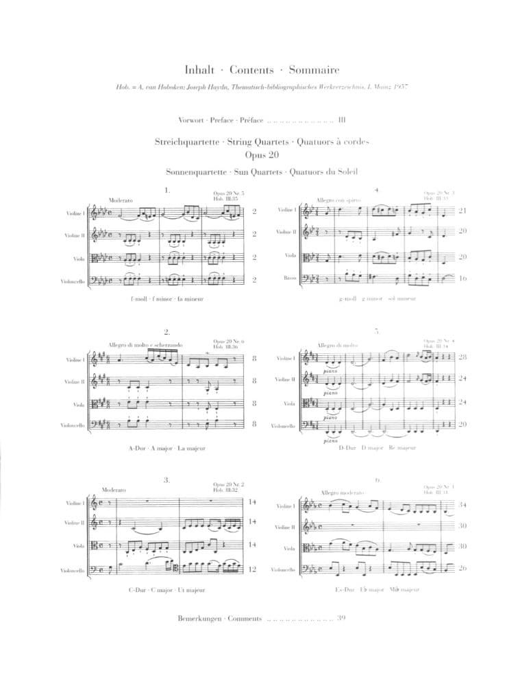 Haydn, Franz Joseph - String Quartets, Volume 4: Op 20 - edited by Georg Feder and Sonja Gerlach - G Henle Verlag URTEXT - Image 2