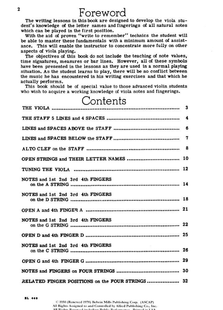 Janowsky, Edward - Note Speller - Viola - Belwin-Mills Publishing - Image 2