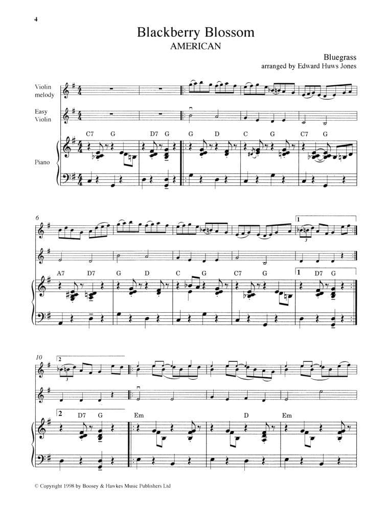 The Folk Music Fiddler - for Violin and Piano - arrangements by Edward Huws Jones - Book/CD - Boosey and Hawkes - Image 3