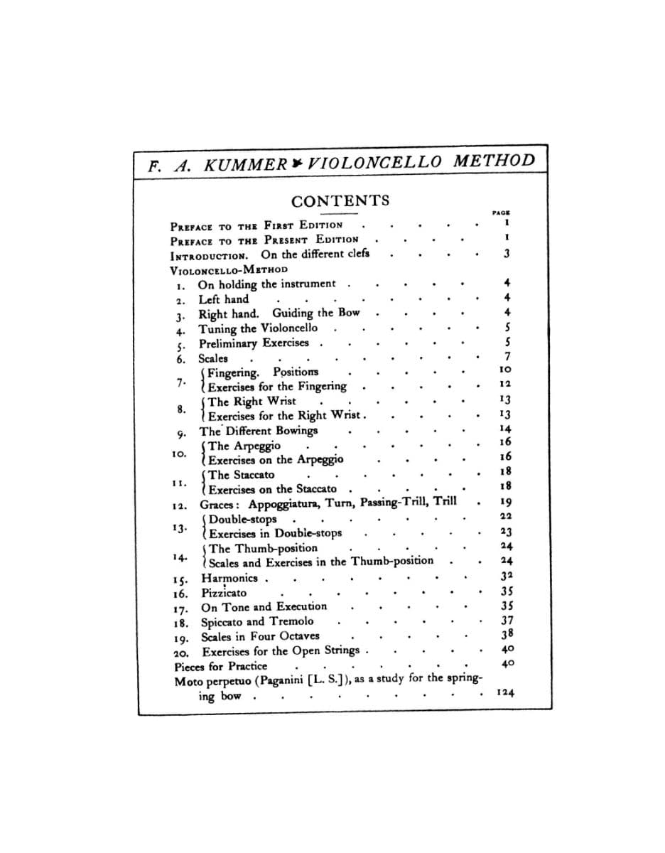 Kummer, FA - Violoncello Method, Op 60 - Cello solo - edited by Leo Schulz - G Schirmer Edition - Image 2