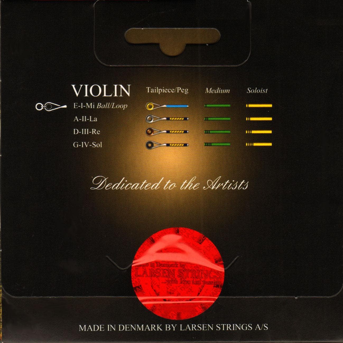 Larsen Il Cannone Violin String Set - 4/4 Size - Soloist Gauge - Image 2