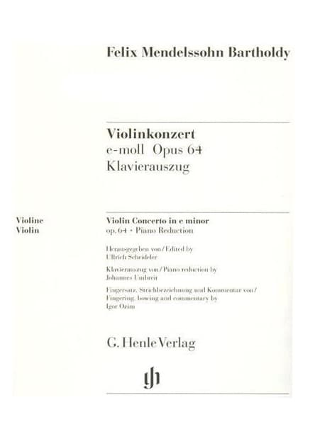 Mendelssohn, Felix - Concerto in E Minor, Op 64 - Violin and Piano - edited by Ullrich Scheideler - G Henle Verlag URTEXT - Image 2