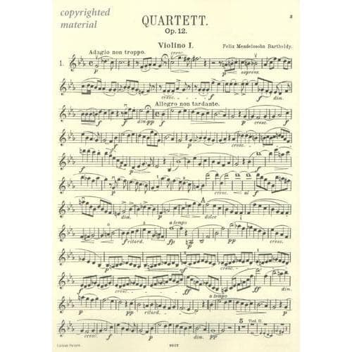 Mendelssohn, Felix - Seven Quartets, Op 12, 13, 80, 81 - Two Violins, Viola, and Cello - Edition Peters - Image 2