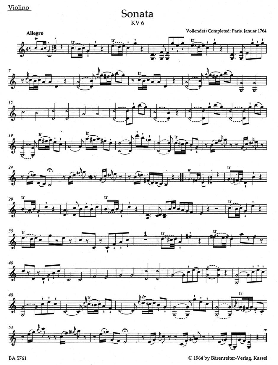 Mozart, WA - Complete Works for Piano and Violin, Volume 1: Early Sonatas - Barenreiter - Image 5