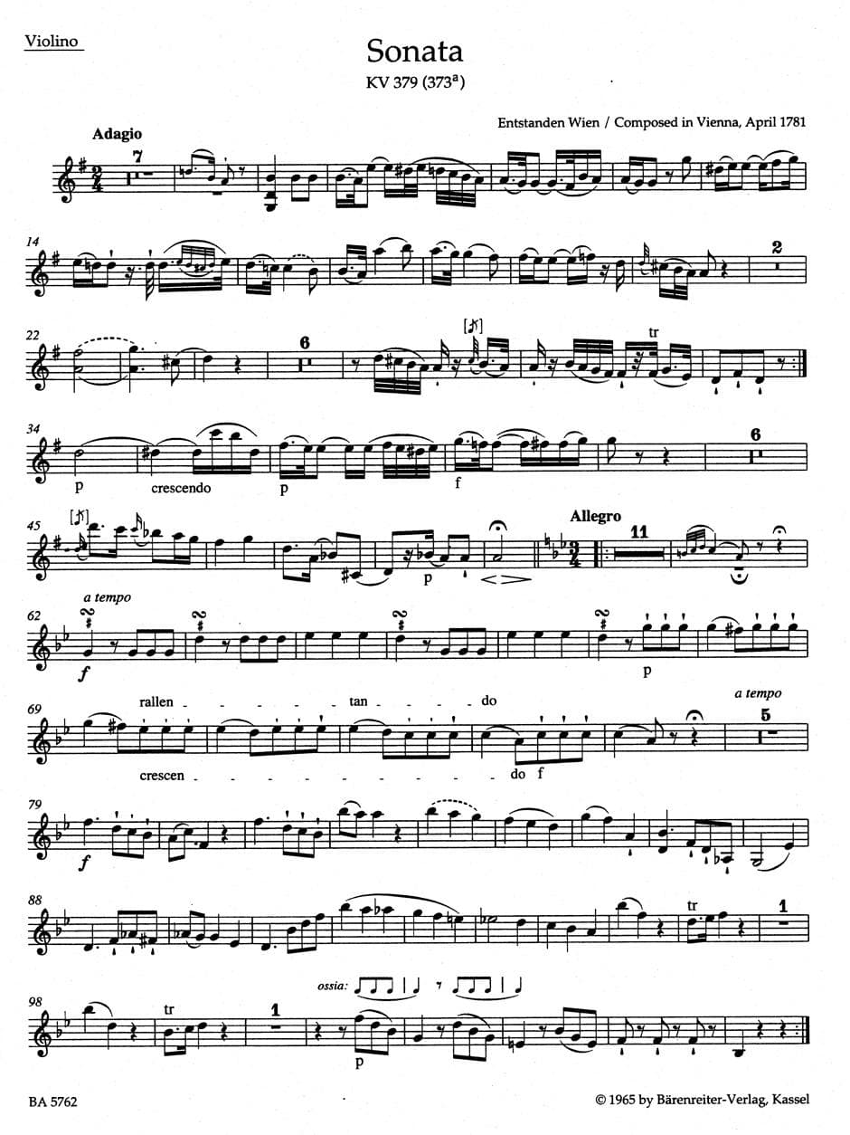 Mozart, WA - Complete Works for Piano and Violin, Volume 2 - edited by Eduard Reeser - Bärenreiter Verlag URTEXT - Image 4