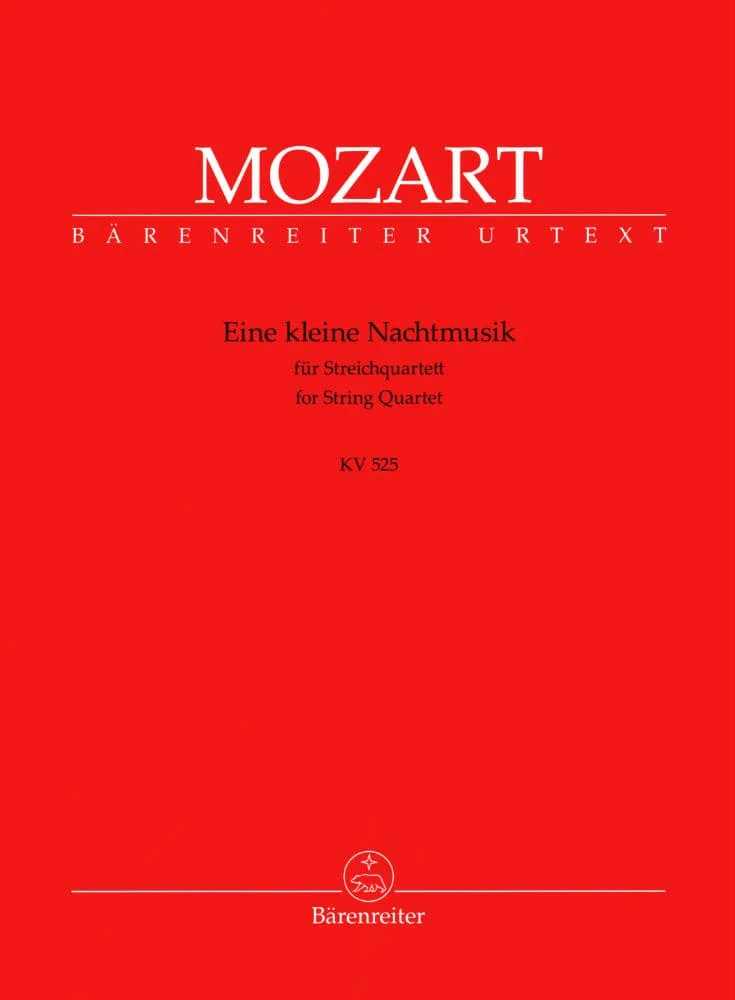 Mozart, WA - Eine Kleine Nachtmusik, K 525 - String Quartet - edited by Karl Heinz Füssl and Ernst Fritz Schmid - Bärenreiter Verlag URTEXT