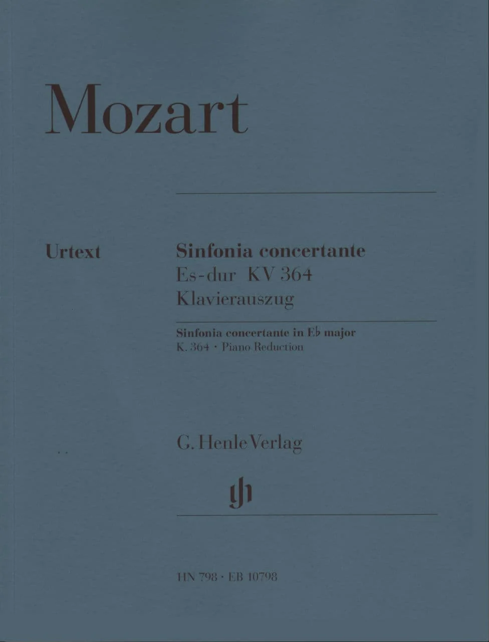 Mozart, WA - Sinfonia Concertante in E-flat Major, K 364 - Violin and Viola with Piano - edited by Wolf-Dieter Seiffert - G Henle Verlag URTEXT
