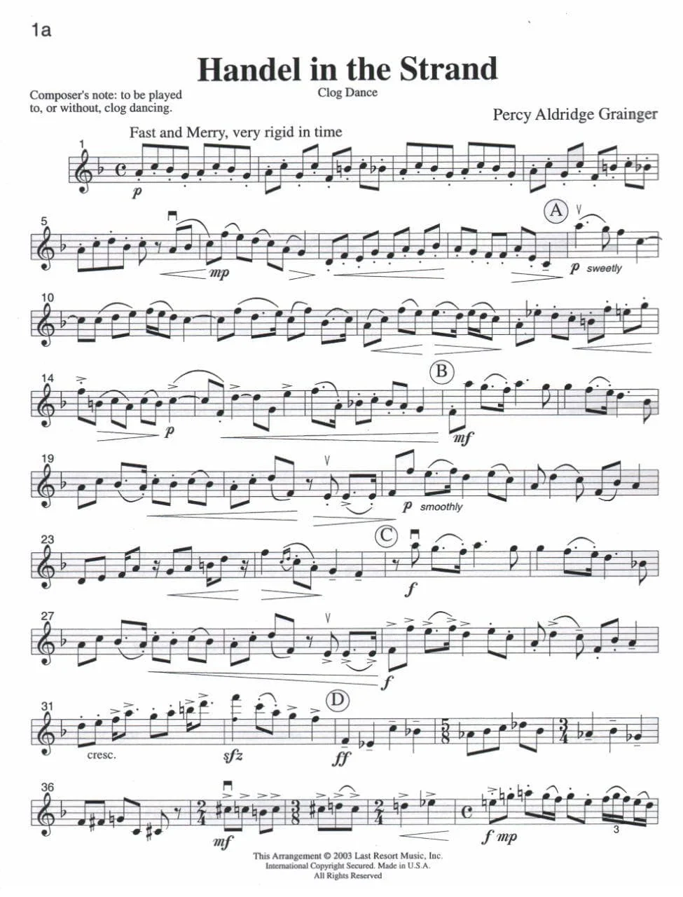 Music for Four, Volume 4 - Part 1 (Violin/Oboe/Flute) - arranged by Daniel Kelley - Last Resort Music - Image 3