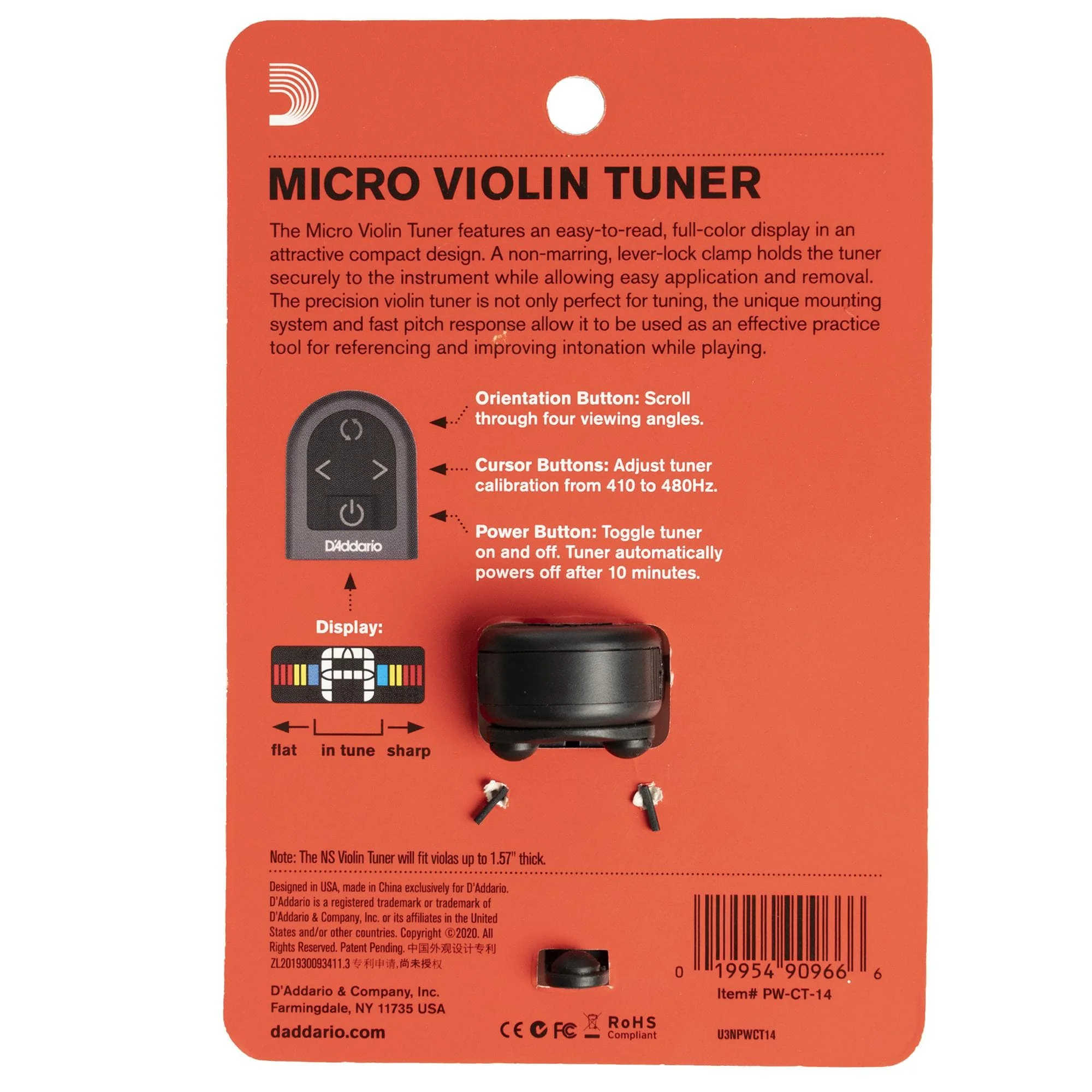 D'Addario NS Micro Tuner for Violin - Image 6