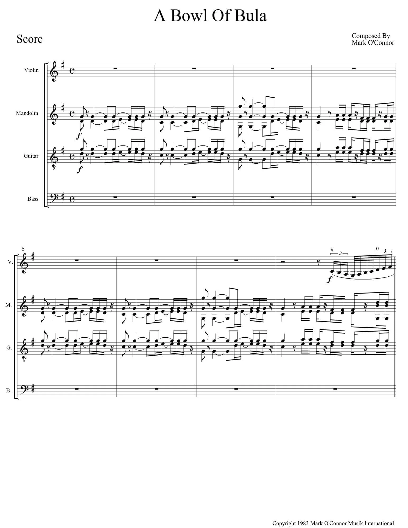 O'Connor - 30-Year Retrospective Coll. 1 for Violin, Mandolin, Guitar, & Bass - Score - Dig. DL - Image 3