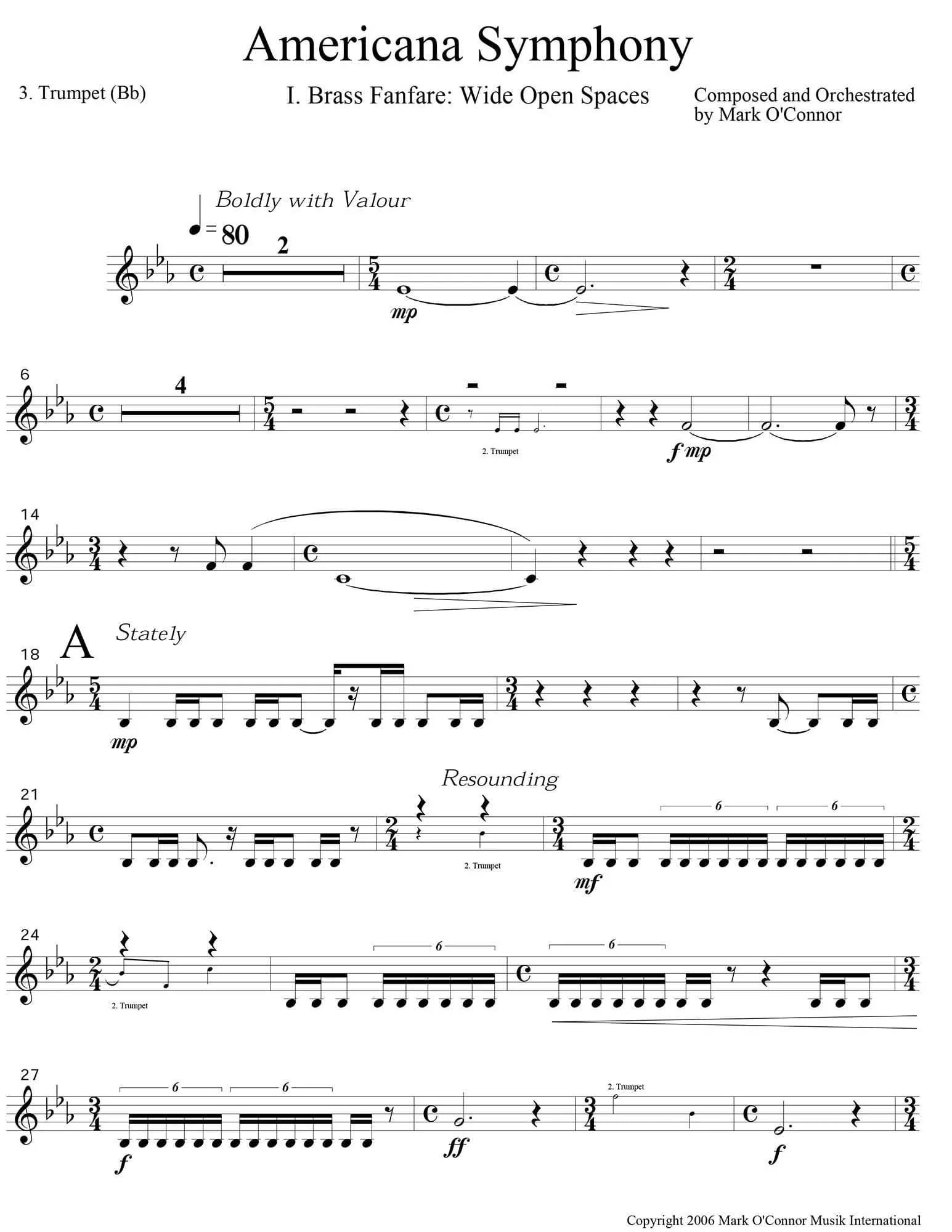 O'Connor, Mark - Americana Symphony "Variations on Appalachia Waltz" - Brass Parts - Digital Download - Image 6